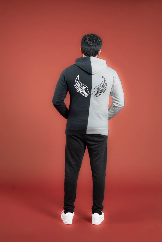 Multi Color Hoodie Angel Wings Print